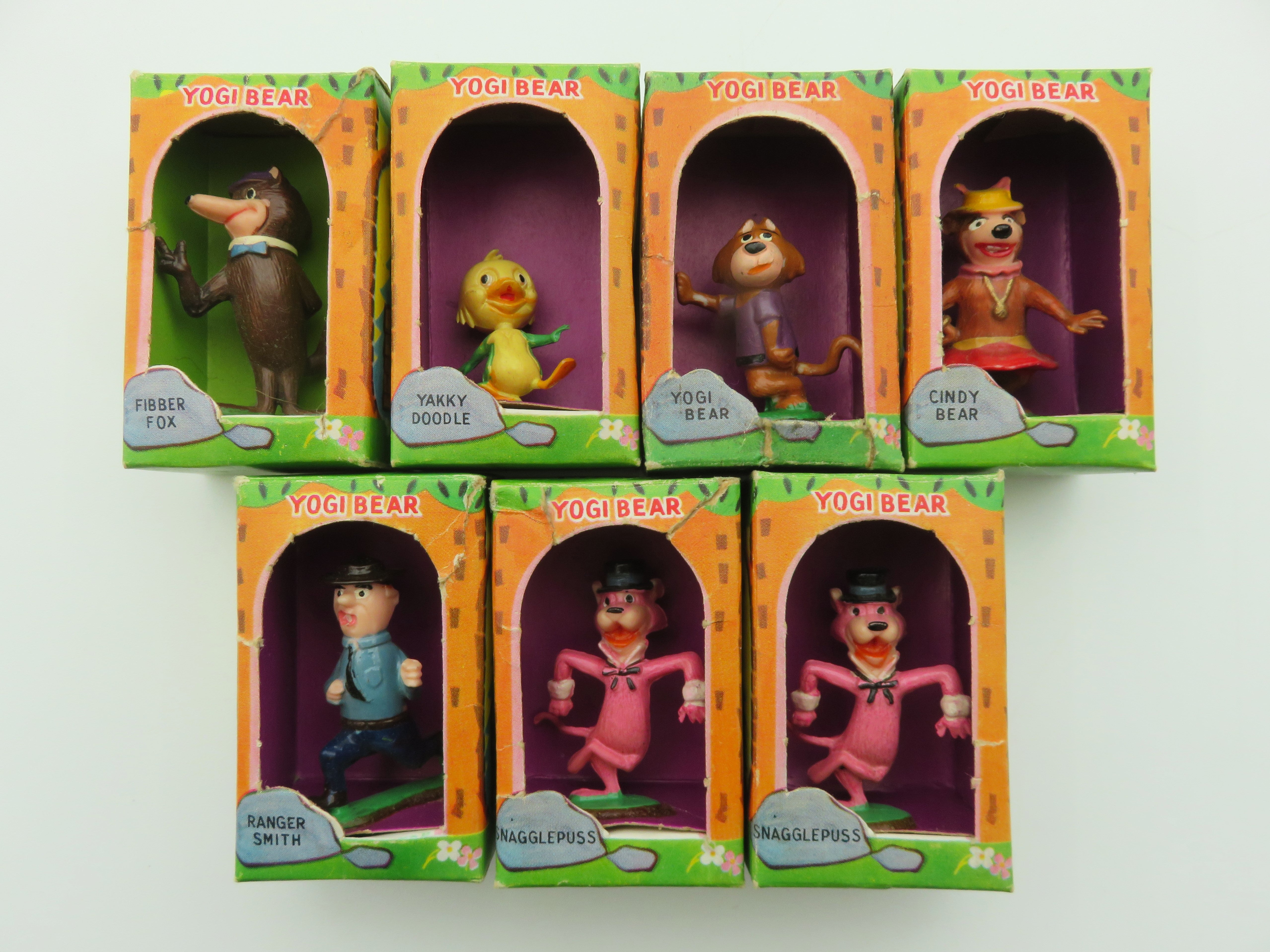 VINTAGE TV-Tinykins Yogi Bear/Hanna-Barbera Figure Lot of (7) - Louis Marx & Co./Marx Toys (1961) Collectibles